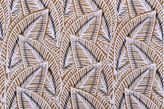 Stof France Darwin Printed Cotton Drapery Fabric in Moutarde 