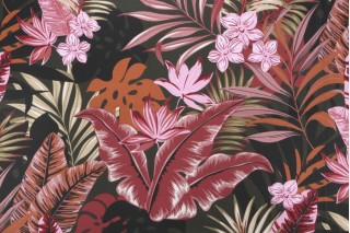 Stof France Nimba Printed Cotton Drapery Fabric in Rose 