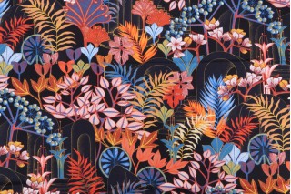 Stof France Santana Printed Cotton Drapery Fabric in Multico 
