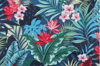 Stof France Nimba Printed Cotton Drapery Fabric in Multico 