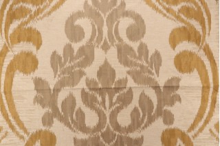 Ansonia Damask Decorator Fabric in Gold