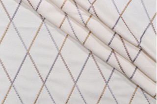 Jester Embroidered Drapery Fabric in Mineral
