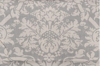 Thibaut Residence Damask F91349 Printed Linen Blend Drapery Fabric in Slate Blue