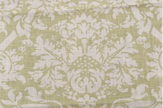 Thibaut Residence Damask F91352 Printed Linen Blend Drapery Fabric in Green