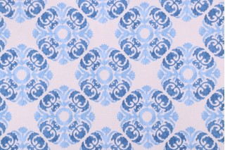 Waverly Similar Circles Printed Cotton Drapery Fabric in Cobalt