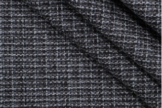 Opuzen Chanel Woven Chenille Upholstery Fabric in Ebony