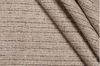 Valdese Weavers Stripe Woven Chenille Upholstery Fabric in Papyrus