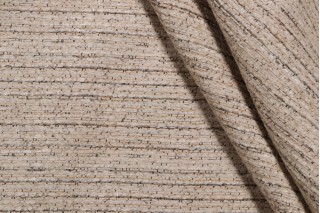 Valdese Weavers Stripe Woven Chenille Upholstery Fabric in Papyrus