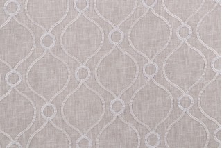 PK Lifestyles Curveball Embroidered Drapery Fabric in Linen