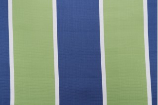 Club Stripe Woven Polyester Outdoor Fabric in Maritime 