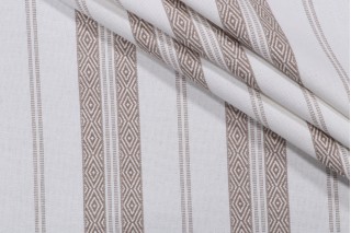 Elliston Stripe Woven Upholstery Fabric in Stone 