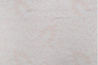 Floral Embroidered Drapery Fabric in Natural