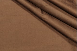 Solid Woven Silk Decorator Fabric in Bronze