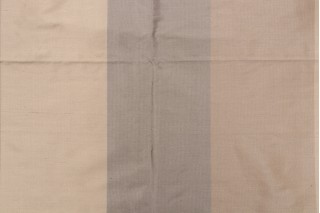 Stripe Woven Silk Decorator Fabric in Stone