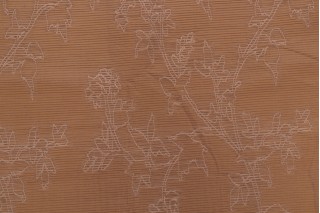 Floral Pleated Decorator Fabric in Goldstone