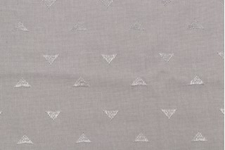 Arrowhead Embroidered Drapery Fabric in Fog