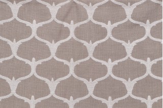 Balder Embroidered Drapery Fabric in Smoke