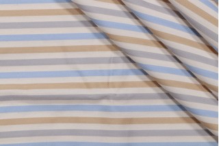 Herringbone Stripe Woven Decorator Fabric in Bluebell