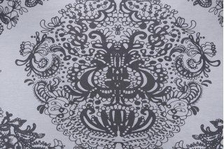Damask Woven Sheer Drapery Fabric in White