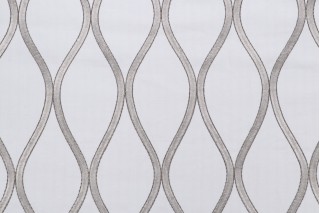 Clara Embroidered Drapery Fabric in Pumice