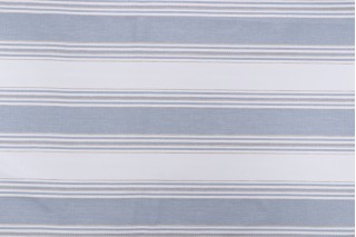 Coronado Stripe Woven Polyester Outdoor Fabric in Bay Blue