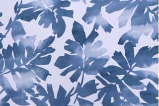 Robert Allen Matisse Cutout Printed Cotton Drapery Fabric in Midnight