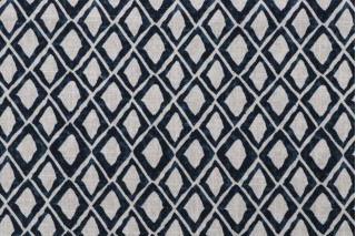 El Toro Printed Linen Blend Drapery Fabric in Aegean
