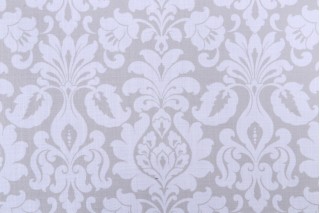 Damask Printed Drapery Fabric in Ash