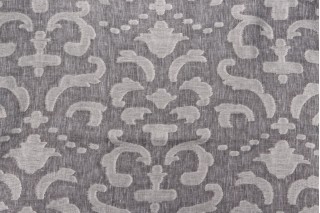 Yasmeen Sheer Embroidered Drapery Fabric in Smoke