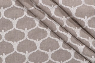 Grenelle Embroidered Drapery Fabric in Pebble