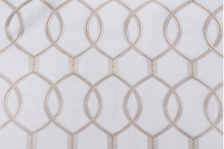 Richloom Slalom Embroidered Drapery Fabric in Snow