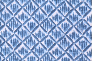 Designer Kimo Ikat Printed Cotton Drapery Fabric in Pacific 