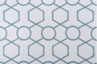 Valiant Fabrics Kendall Embroidered Drapery Fabric in Spa 