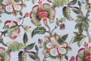 Hamilton Coleman Printed Cotton Drapery Fabric in Mist 