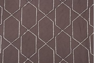 Onyx Age Structure Embroidered Decorator Fabric in Smoke