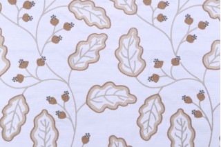 Trousseau Paisley Embroidered Drapery Fabric in Mica