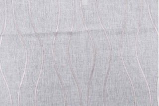 Attraction Embroidered Drapery Fabric in Pebble