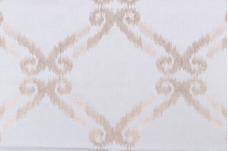 Jaclyn Smith Cabril Embroidered Drapery Fabric in Cashmere for Fabricut