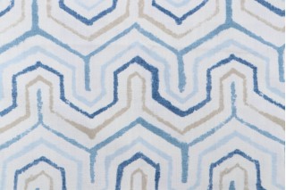1 Yard Richloom Athens Printed Cotton Drapery Fabric in Bluestone