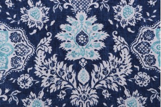 Magnolia Home Belmont Printed Cotton Drapery Fabric in Harbor 