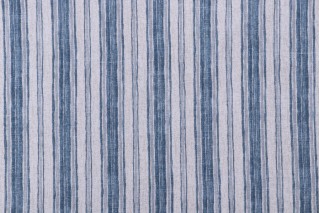 Magnolia Home Brunswick Printed Cotton Drapery Fabric in Denim 