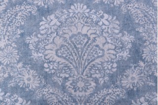 Magnolia Home Hamilton Printed Cotton Drapery Fabric in Denim 