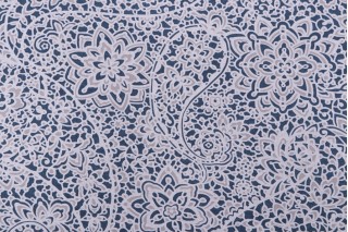 Magnolia Home Stella Printed Cotton Drapery Fabric in Navy 