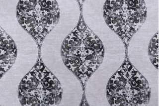 Magnolia Home Romano Printed Cotton Drapery Fabric in Pewter 