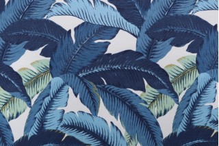 Tommy Bahama Swaying Palms Printed Polyester Outdoor Fabric in Indigo 