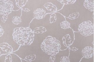 Magnolia Home Adele Printed Cotton Drapery Fabric in Linen