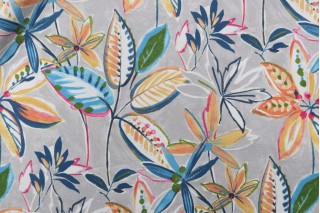 PK Lifestyles Painted Leaves Printed Polyester Outdoor Fabric in Opal 