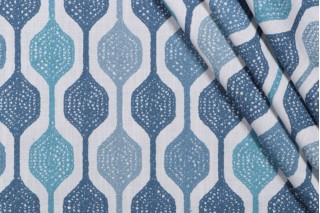 PK Lifestyles Handywork Embroidered Drapery Fabric in Baltic 