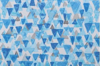 PK Lifestyles Reef Point Printed Polyester Outdoor Fabric in Azure 