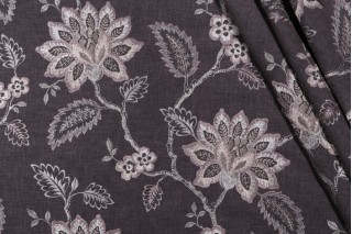 Waverly Perennial Embroidered Drapery Fabric in Porcini 